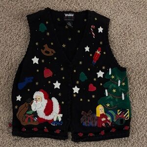 Studio Festive Black Holiday Vest